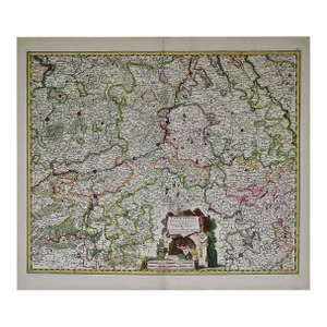 Liege Region in Belgium: 17th Century Hand Colored Map by Visscher