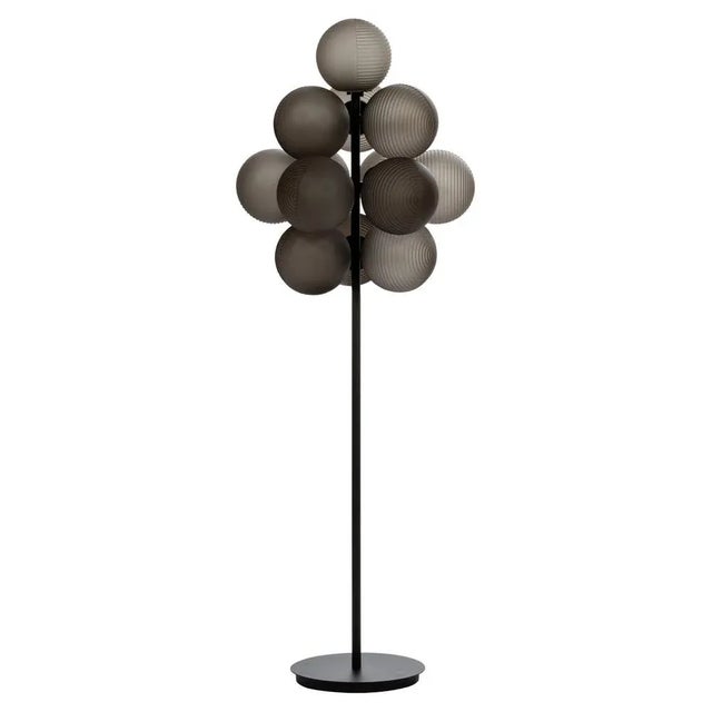 Big Smoky Grey Acetate Black Stellar Grape Floor Light by Pulpo For Sale - Image 11 of 11