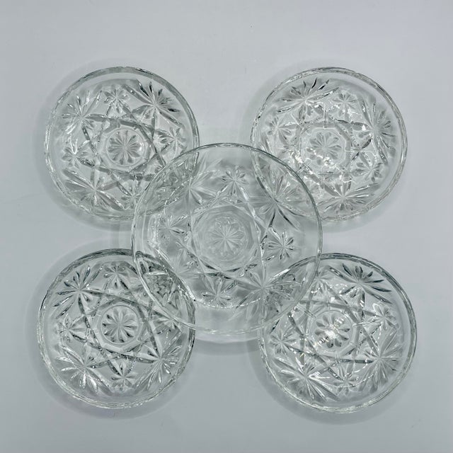 1960’s “Prescut” Pressed Glass Coaster Set- Four Drinks & One Wine Bottle - Set of 5 For Sale - Image 9 of 9