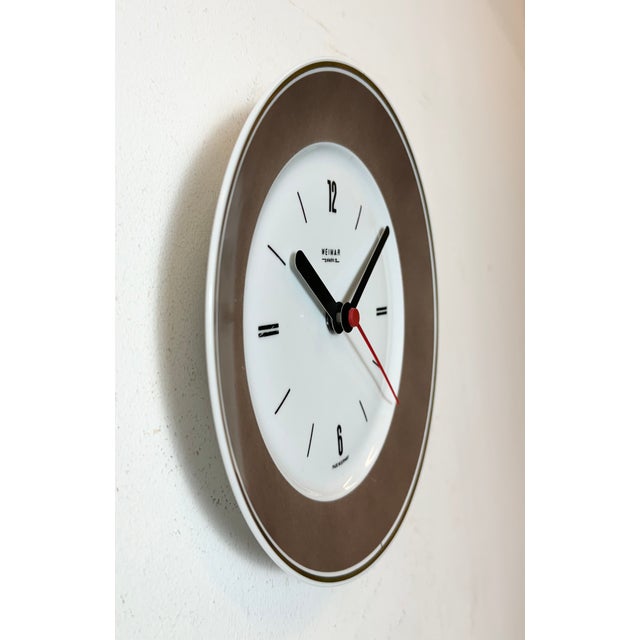 Vintage East German Porcelain Wall Clock from Weimar Electric, 1970s For Sale - Image 3 of 18
