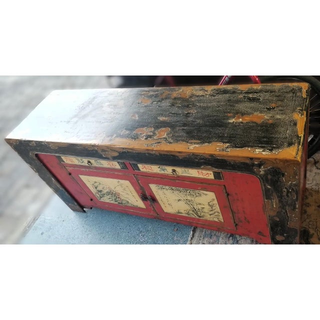 Unique Antique Chinese Sideboard With Distressed Character - Chinoiserie Design For Sale - Image 13 of 14
