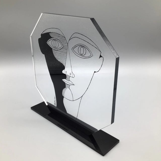 This is a very rare Edelman piece in acrylic. What a great piece of pop art from the mid 60’sfeaturing hand painted face...