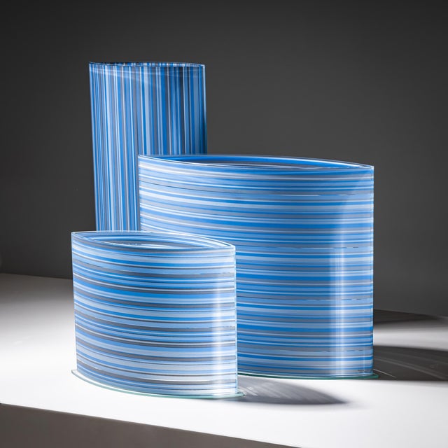 Rosenthal Set of Three Blue Vases by Rosenthal, 20th Century For Sale - Image 4 of 10