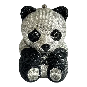 Judith Leiber Panda Bear Swarovski Box Clutch