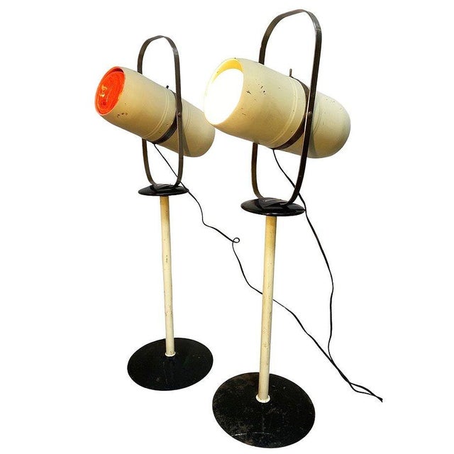 1950s Enameled Steel Westinghouse Mid-Century Atomic Age Industrial Lamp, Pair For Sale In Los Angeles - Image 6 of 10