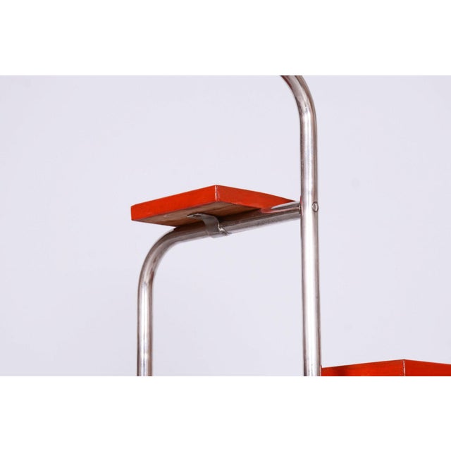 Bauhaus Chrome Flower Stand in Lacquered Wood, 1930s For Sale - Image 6 of 7