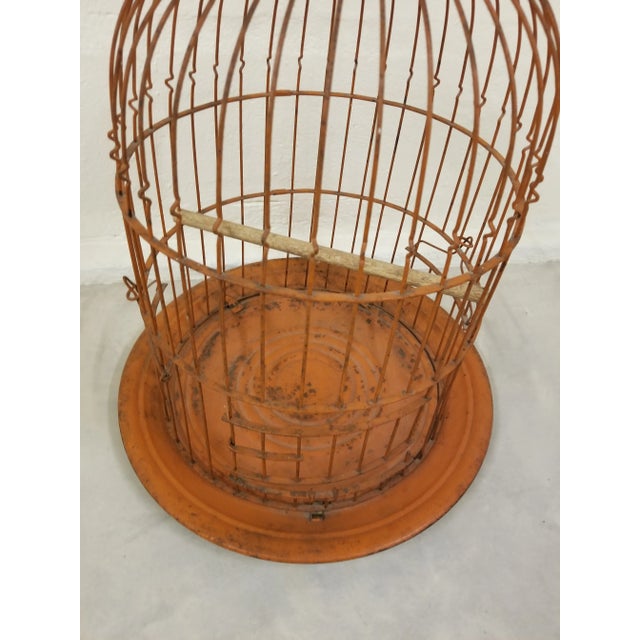1920s Vintage Orange Birdcage For Sale - Image 5 of 8