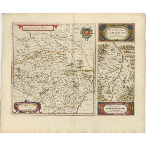 Antique Map of Limousin and Limagne from Blaeu, France, 1642 For Sale - Image 11 of 11