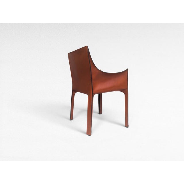 CAB 413 Chair in Cognac Leather by Mario Bellini for Cassina, Italy, 1970s For Sale - Image 6 of 18