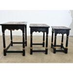 English Painted Nesting Tables with Découpage For Sale In Baton Rouge - Image 6 of 10