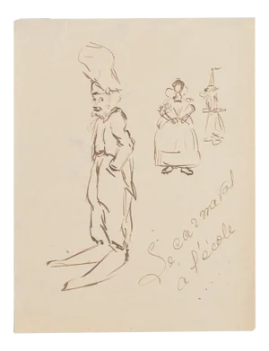 The Caricature - Original China Ink Drawing - 1950s 1950s