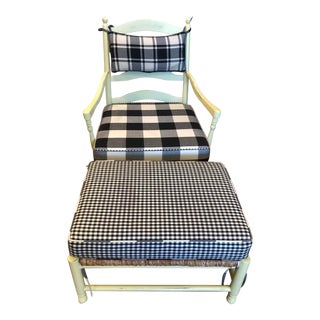 Coastal Living Chair and Ottoman For Sale