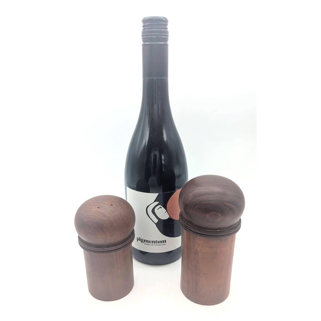 Chestnut 1970s Dansk Teak Wood Salt Shaker & Pepper Mill Designed by Gunnar Cyrén, a Pair For Sale - Image 8 of 13
