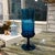 1960s Mid Century Modern Empoli Deep Teal Blue Optic Art Glass Vase With Pedestal - Italian Mouth Blown Empoli For Sale - Image 12 of 12