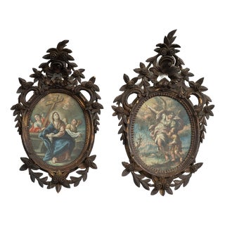 Solimena School Artist, Religious Scenes, 18th Century, Oil on Canvases, Framed, Set of 2 For Sale