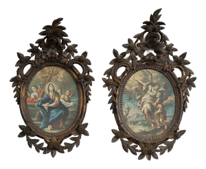 Solimena School Artist, Religious Scenes, 18th Century, Oil on Canvases, Framed, Set of 2