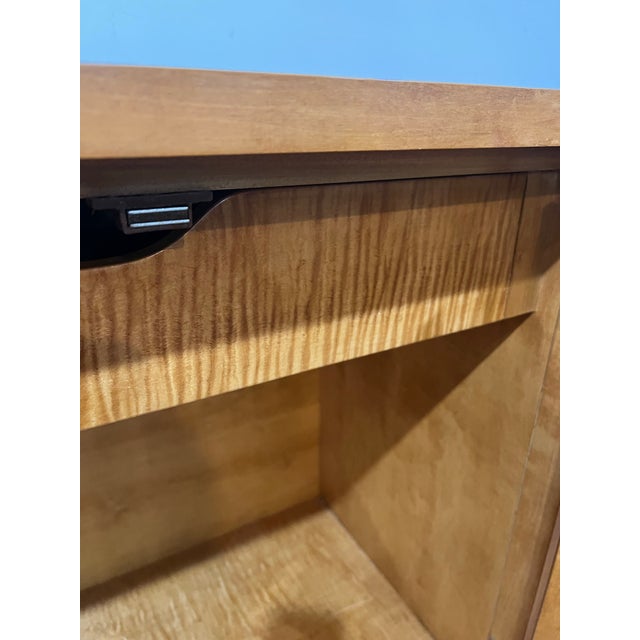 1960s Hickory White Genesis Art Deco Tiger Maple Sideboard Buffet Cabinet For Sale - Image 6 of 12