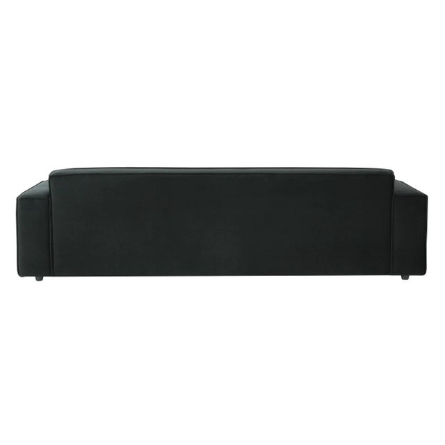 Transitional Olafur Black Velvet Sofa For Sale - Image 3 of 7