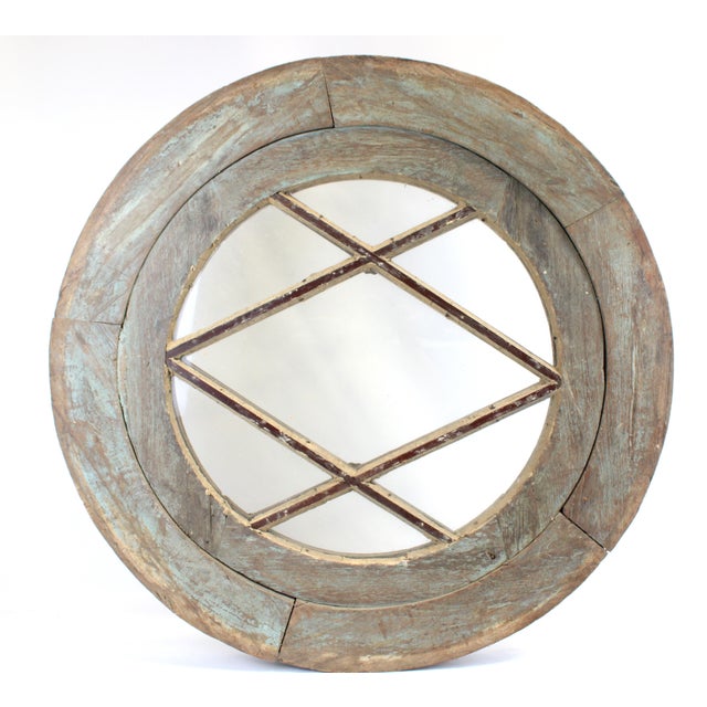 Brown Wood Window With Diamond Flowerette For Sale - Image 8 of 10
