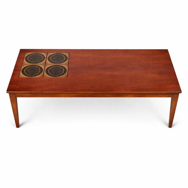 Brown Mid-Century Danish Teak Tile Coffee Table from Domino For Sale - Image 8 of 8