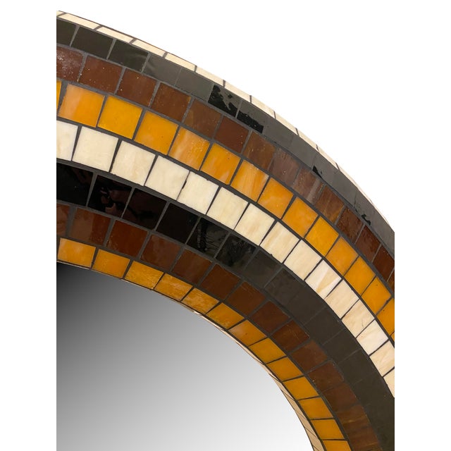 Mid-Century Modern Large Mid-Century Glass Tile Mosaic Mirror For Sale - Image 3 of 9
