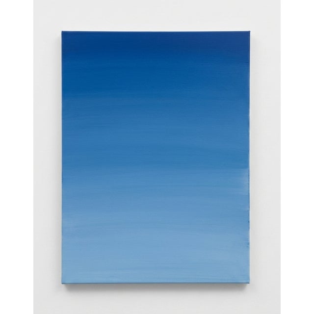 A serene exploration of color and atmosphere, this abstract acrylic painting on stretched canvas features a seamless...