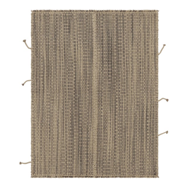 Rug & Kilim's Accent Kilim, Beige and Gray Textural Stripes For Sale