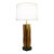 Laurel Mid Century Tiki Modern Carved Walnut Tropical Leaf Column Table Lamp 1960's For Sale