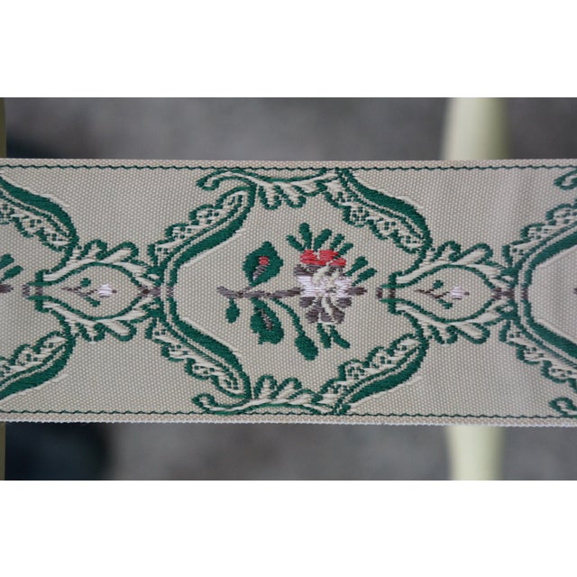Gate House Ivory Contour Leg Wood Luggage Rack With 3 Petit Point Straps For Sale - Image 9 of 16