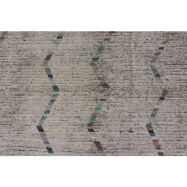 Modern Casual Tribal Rug by Keivan Woven Arts, Hand-Knotted Wool 9'0 X 12'0 For Sale In Atlanta - Image 6 of 12