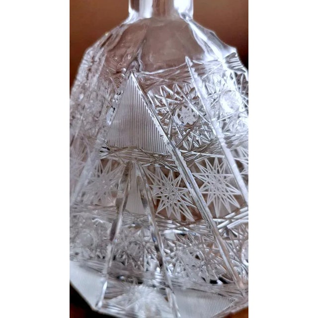 Biedermeier Bohemian Cut & Ground Crystal Liquor Bottle, 1920s For Sale - Image 11 of 13