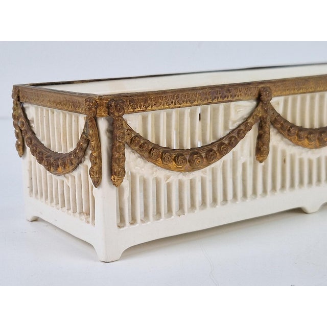 Metal Antique Napoleon III Porcelain Planter with Gilt Bronze Mounts by Max Roesler Rodach, 1920s For Sale - Image 7 of 9