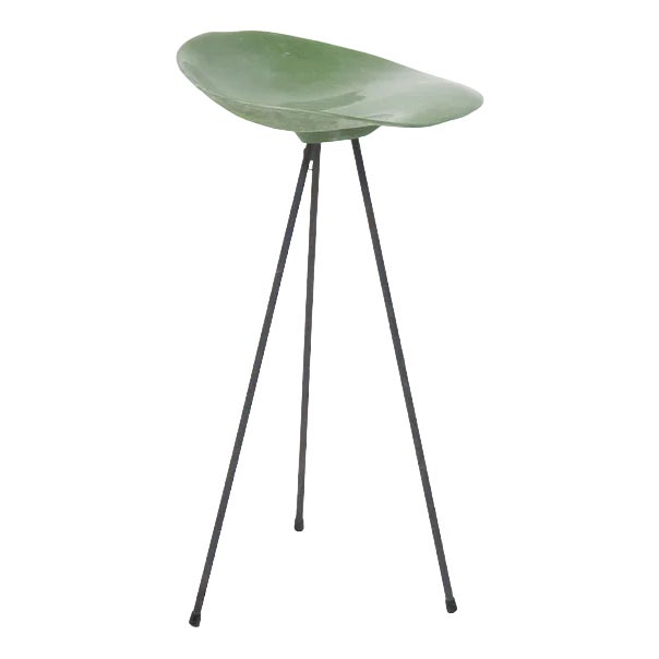 Green Stool in French Resin by Jean Raymond Picard, 1955 For Sale