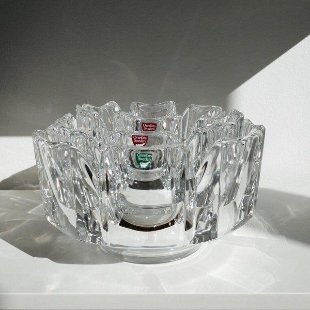Swedish Corona Crystal Bowls by Lars Hellsten for Orrefors, 1970s, Set of 3 For Sale - Image 16 of 16