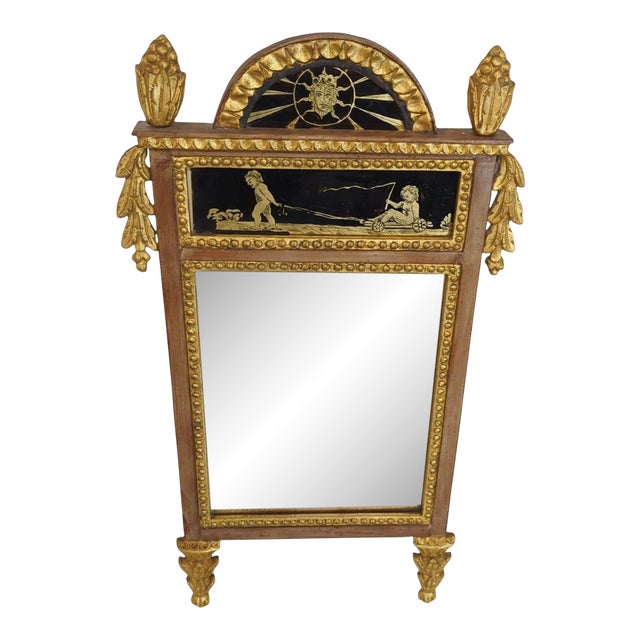 Antique Italian Trumeau Mirror For Sale