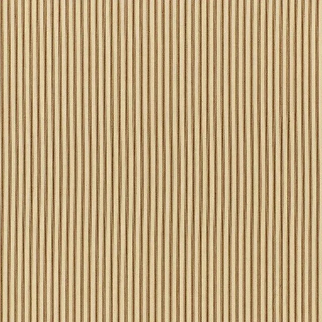 Sample - Schumacher Wellfleet Ticking Stripe Fabric in Driftwood For Sale