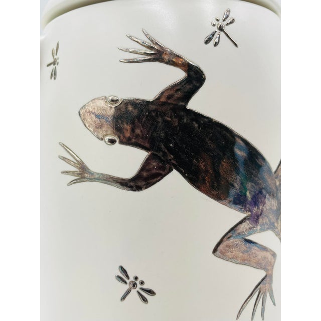1980s Emilia Castillo Porcelain & Silver Lidded Container With Lizards, Taxco Mexico For Sale - Image 16 of 18