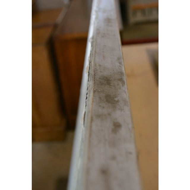 Wood Vintage Large Green Blue & White Slag Glass 6 Pane Window Panel From Va Church For Sale - Image 7 of 18