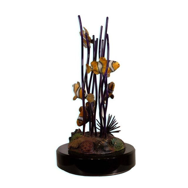 Mid-Century Modern J Townsend Sealife Clownfish in Coral Bronze & Ceramic Sculpture Signed 7/399 For Sale - Image 3 of 10