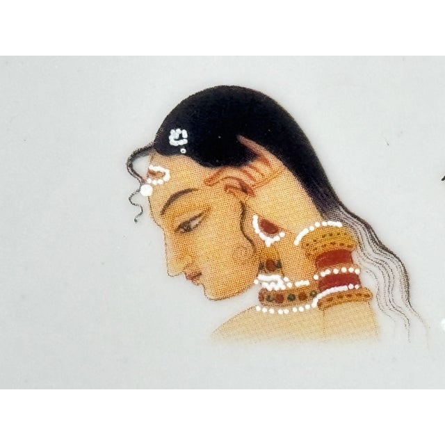 Jaipur Style French Porcelain Vide-Poche or Ashtray With Indian Miniature Portrait For Sale - Image 9 of 17