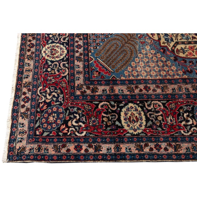 1920s Classic Handmade Antique Persian Tabriz Wool Rug With Allover Design For Sale - Image 4 of 7