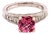 Diamond Pink Tourmaline Rubellite Ring 6.5 14k White Gold 2.45 TCW Certified For Sale