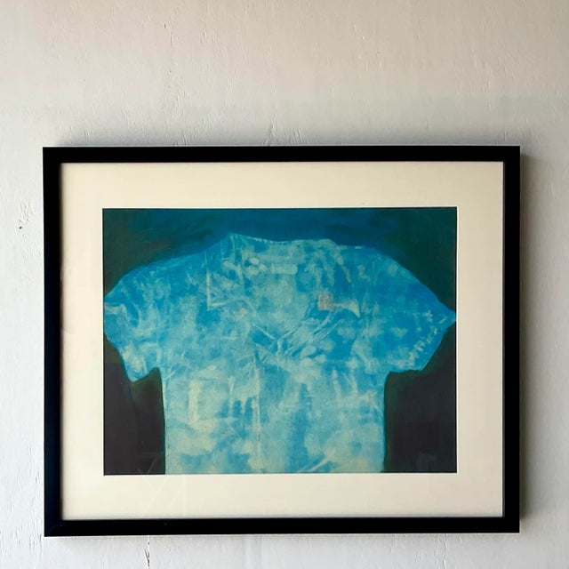 Vintage Abstract Shirt Still Life Original Oil Crayon Painting on Paper For Sale - Image 10 of 10