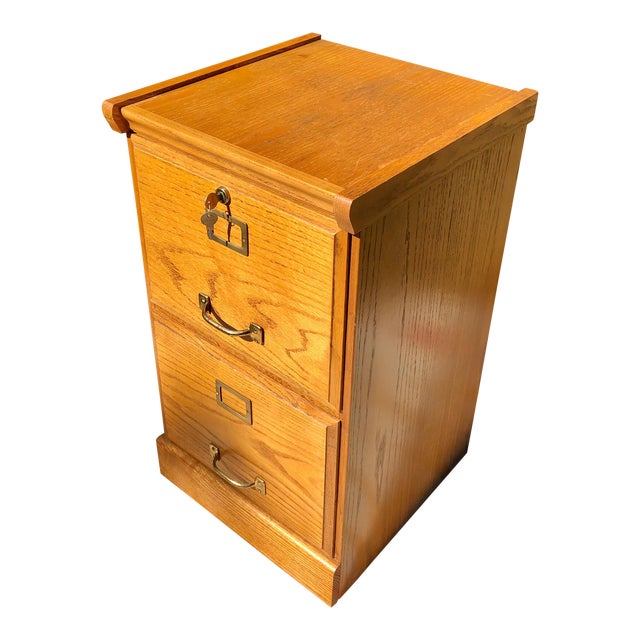 Oak File Cabinet 2 Drawer Filing Cabinet Chairish