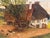 Small Vintage Landscape Painting With Chickens Signed For Sale - Image 4 of 9