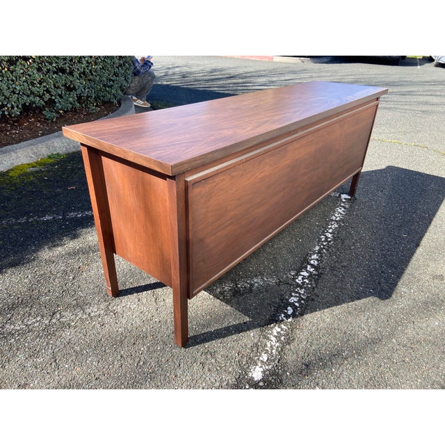 Wood Vintage Mid-Century Modern Credenza Storage File Cabinet by Alma Desk Company For Sale - Image 7 of 12