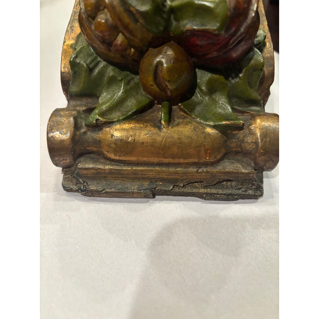 Ready to Hang Antique Late 19th Century Barbola-Style Fruit Motif Decorative Corbel / Architectural Ornament – 9” For Sale - Image 11 of 18