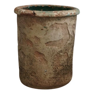 Antique Green Glazed Terracotta Vase, 1890s For Sale