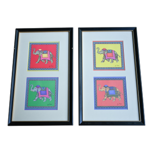 1990s Jim Thompson Elephant Prints - Set of 2