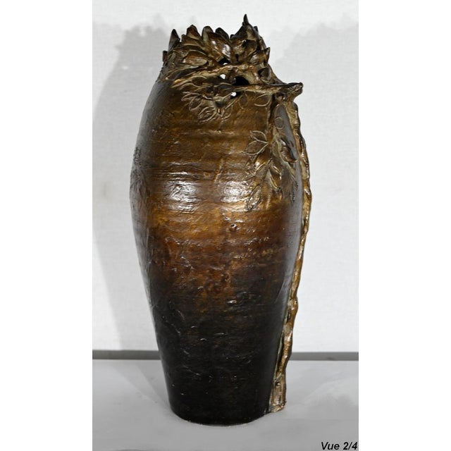 Art Nouveau Enameled Ceramic Vase by Korina, 1900s For Sale - Image 10 of 18